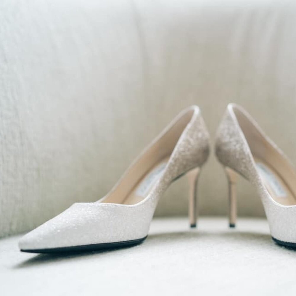 Jimmy Choo Romy 85 Glittered Pumps